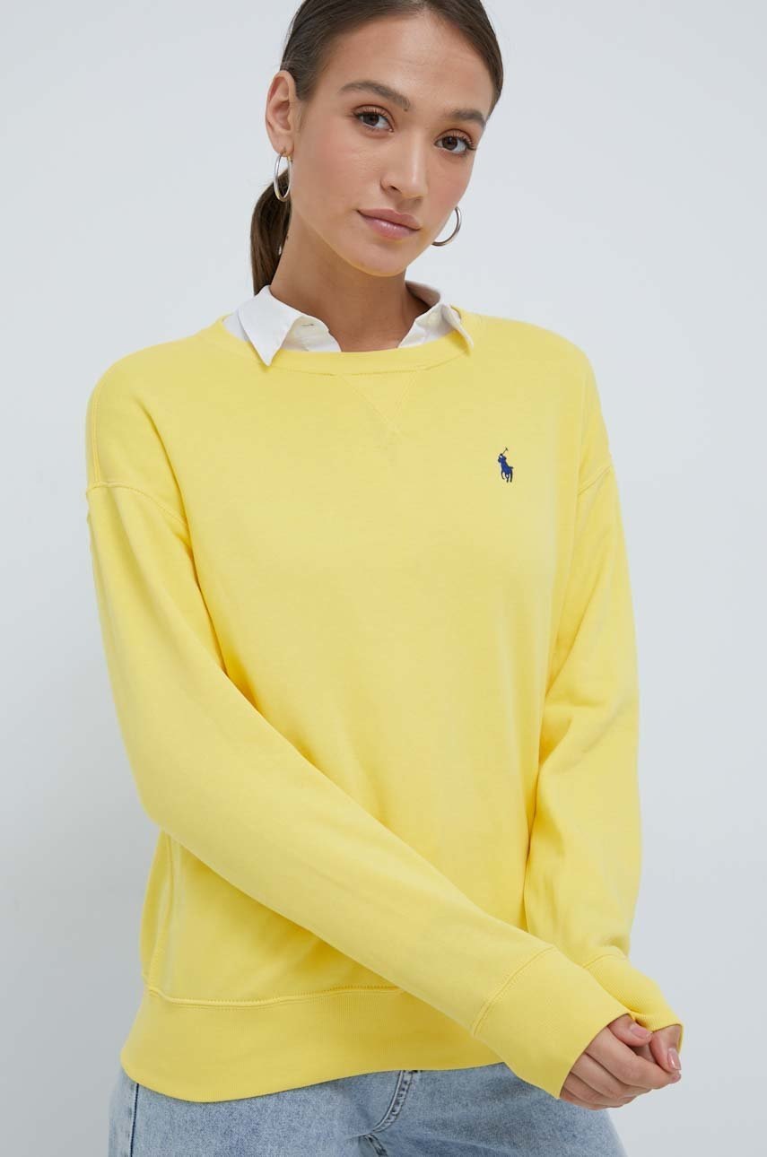 

Суичър Polo Ralph Lauren в жълто с изчистен дизайн, Жълт