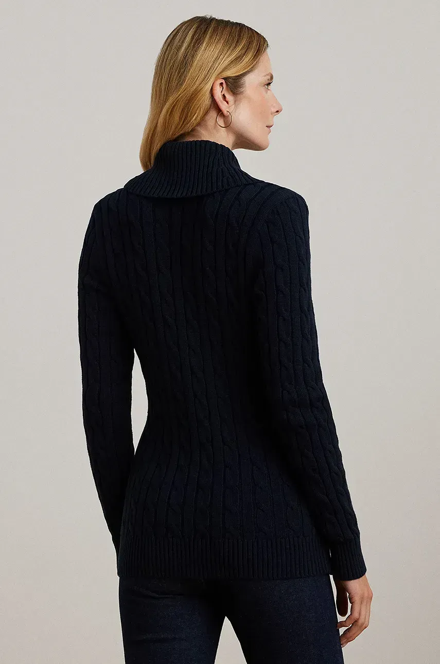 Хлопковый свитер Lauren Ralph Lauren цвет коричневый лёгкий Хлопковый свитер Lauren Ralph Lauren цвет коричневый лёгкий