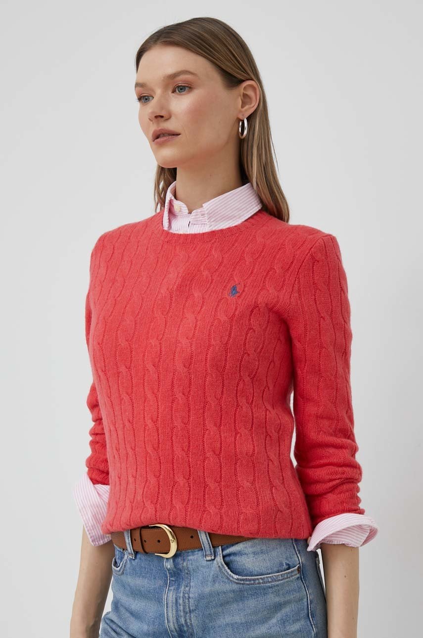 

Вовняний светр Polo Ralph Lauren жіночий колір червоний легкий