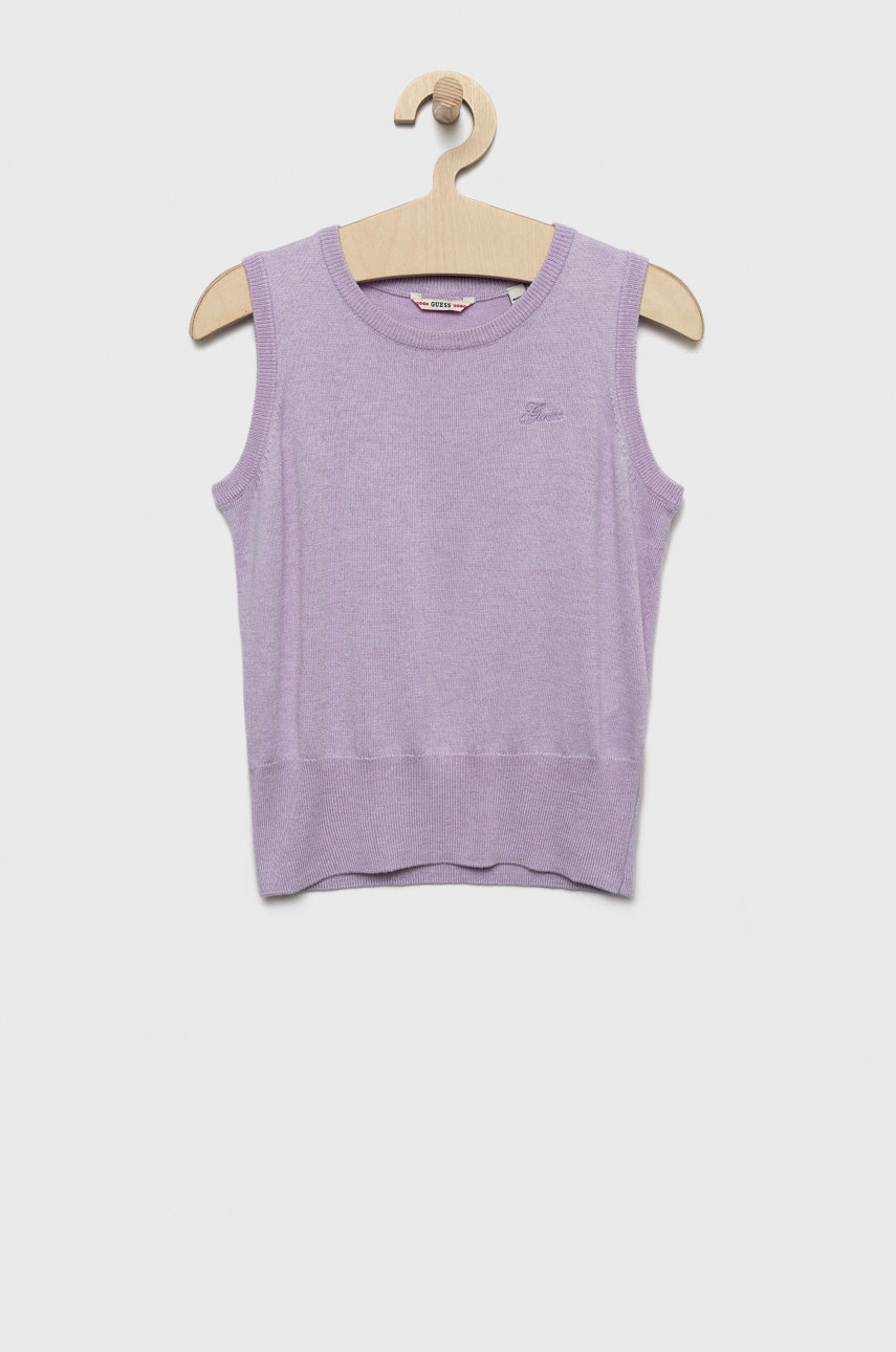 Дитячий жилет Guess колір фіолетовий легкий Дитячий жилет Guess колір фіолетовий легкий