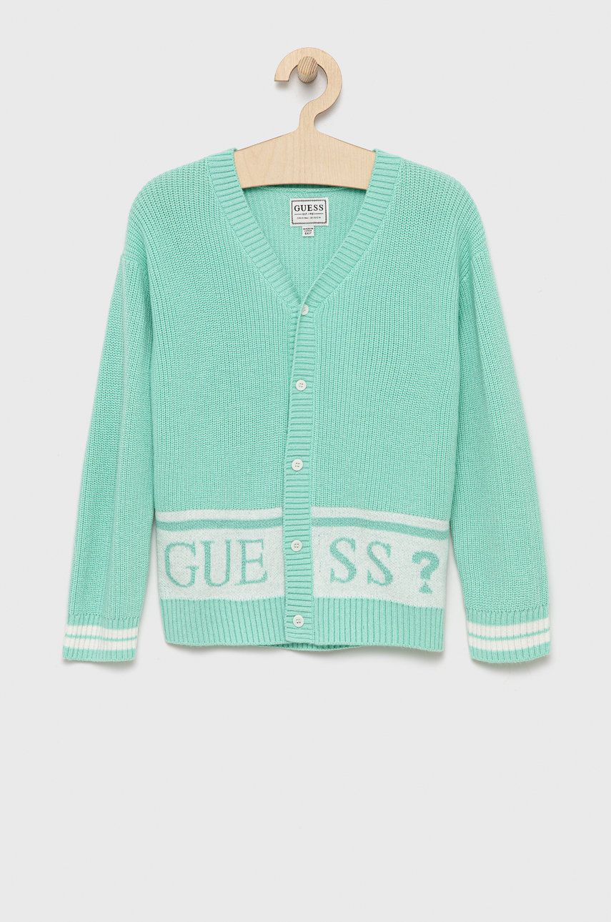 Детский кардиган Guess цвет бирюзовый лёгкий Детский кардиган Guess цвет бирюзовый лёгкий