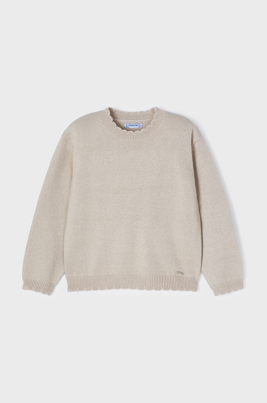 

Детски пуловер Mayoral в кафяво от лека материя, Кафяв