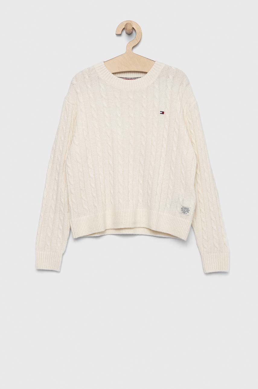 

Дитячий светр Tommy Hilfiger колір бежевий легкий