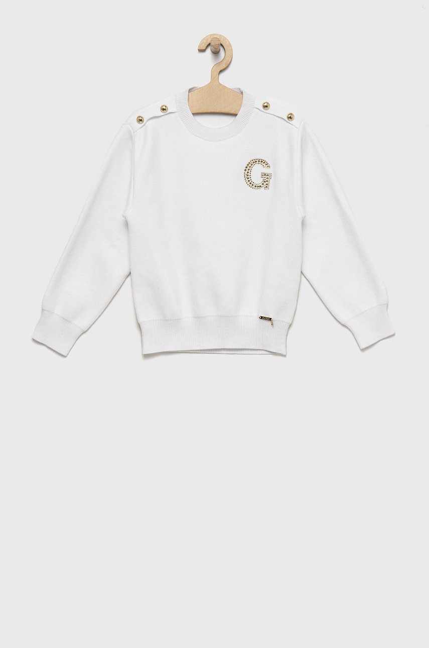

Детски пуловер Guess в бяло, Бял
