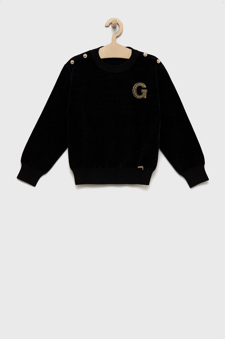 

Детски пуловер Guess в черно, Черен