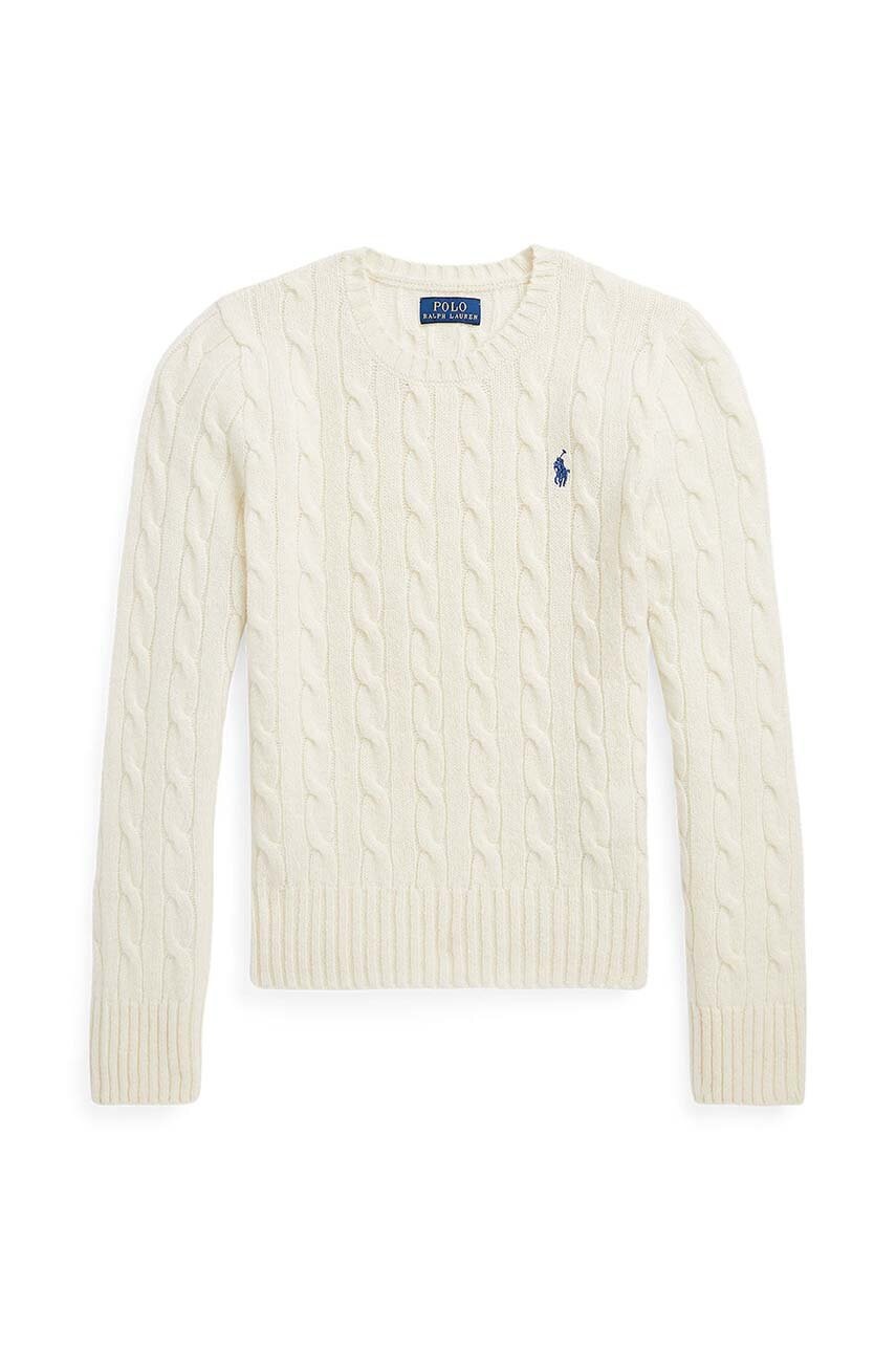 

Детски вълнен пуловер Polo Ralph Lauren в бежово, Бежов