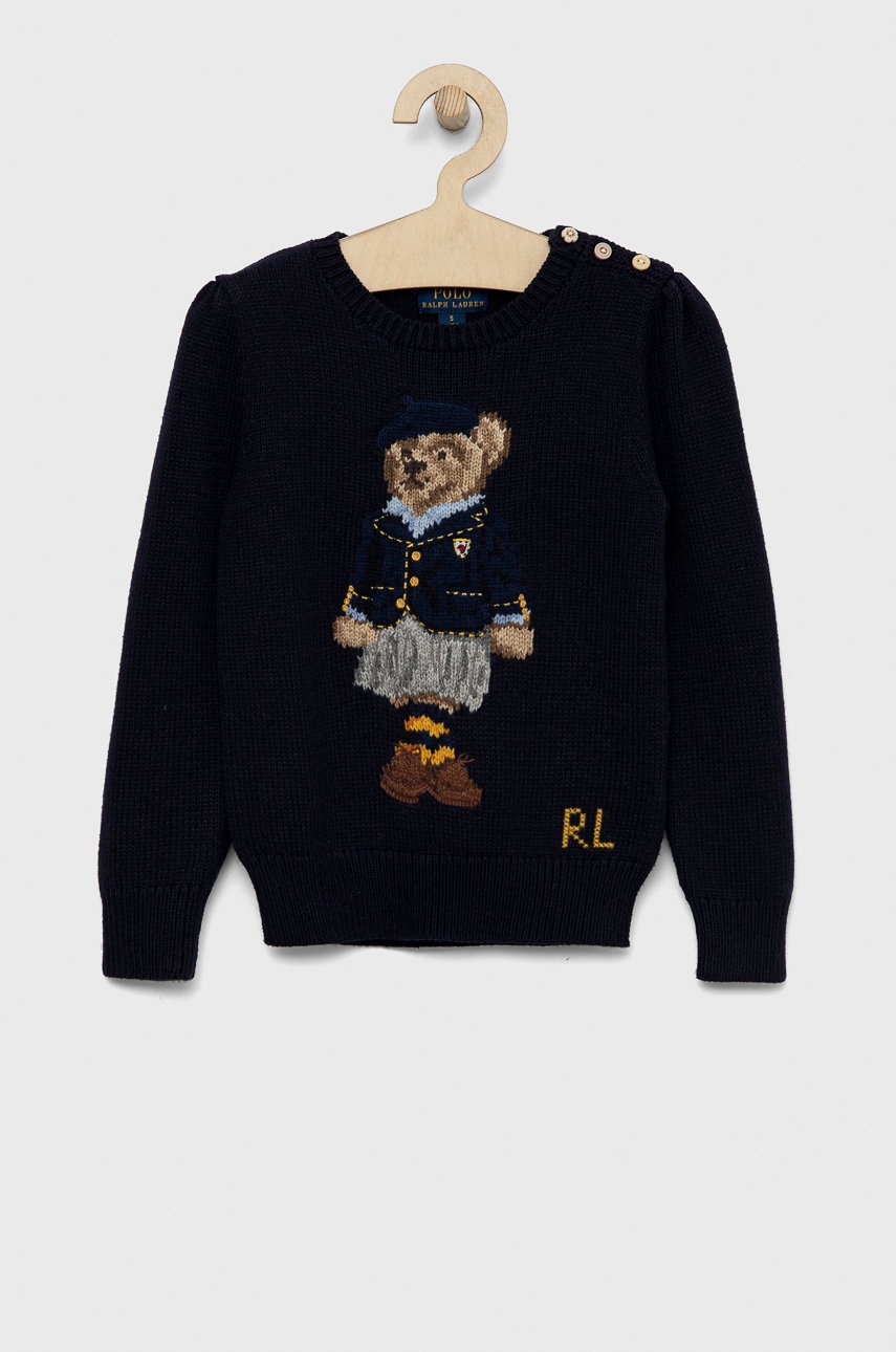

Детский свитер с примесью шерсти Polo Ralph Lauren цвет синий лёгкий
