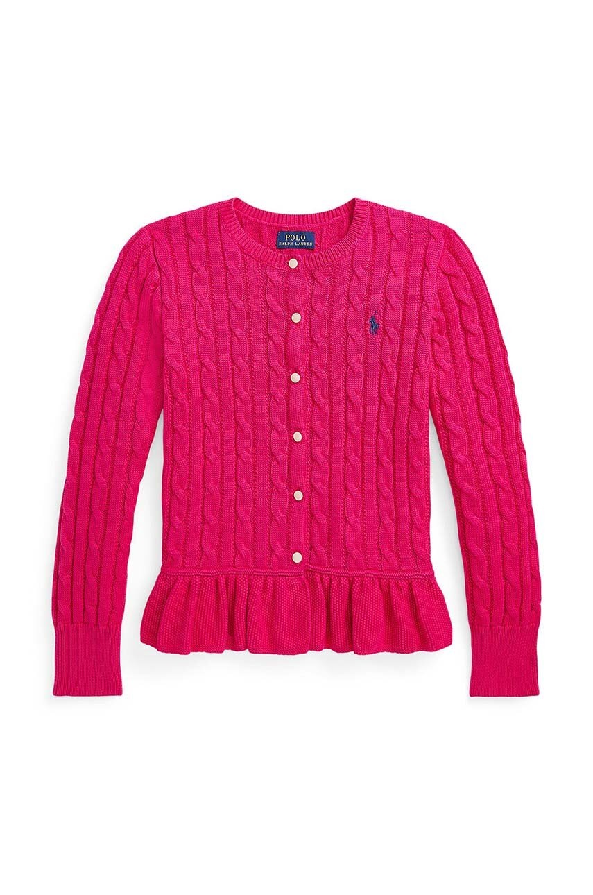 

Дитячий бавовняний кардиган Polo Ralph Lauren колір рожевий