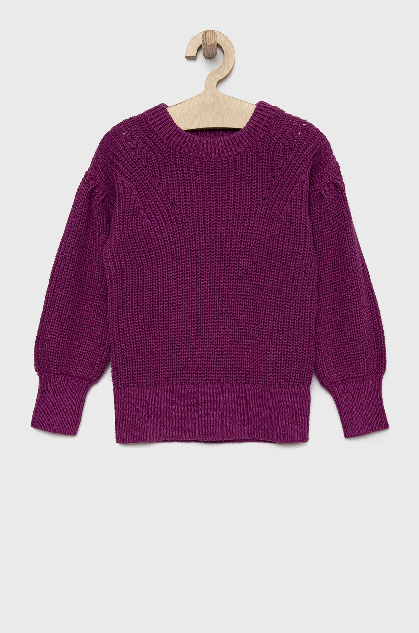 Dětský bavlněný svetr GAP fialová barva, lehký - fialová -  100% Bavlna