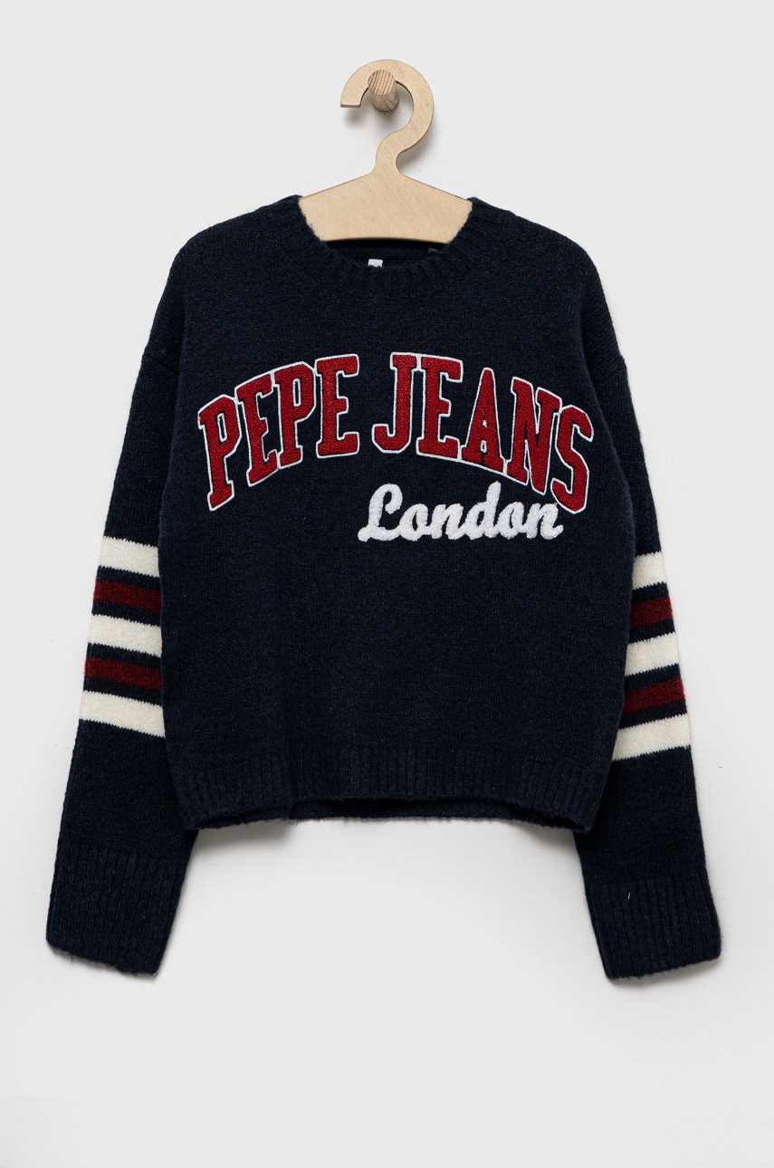 Pepe Jeans pulover copii culoarea albastru marin