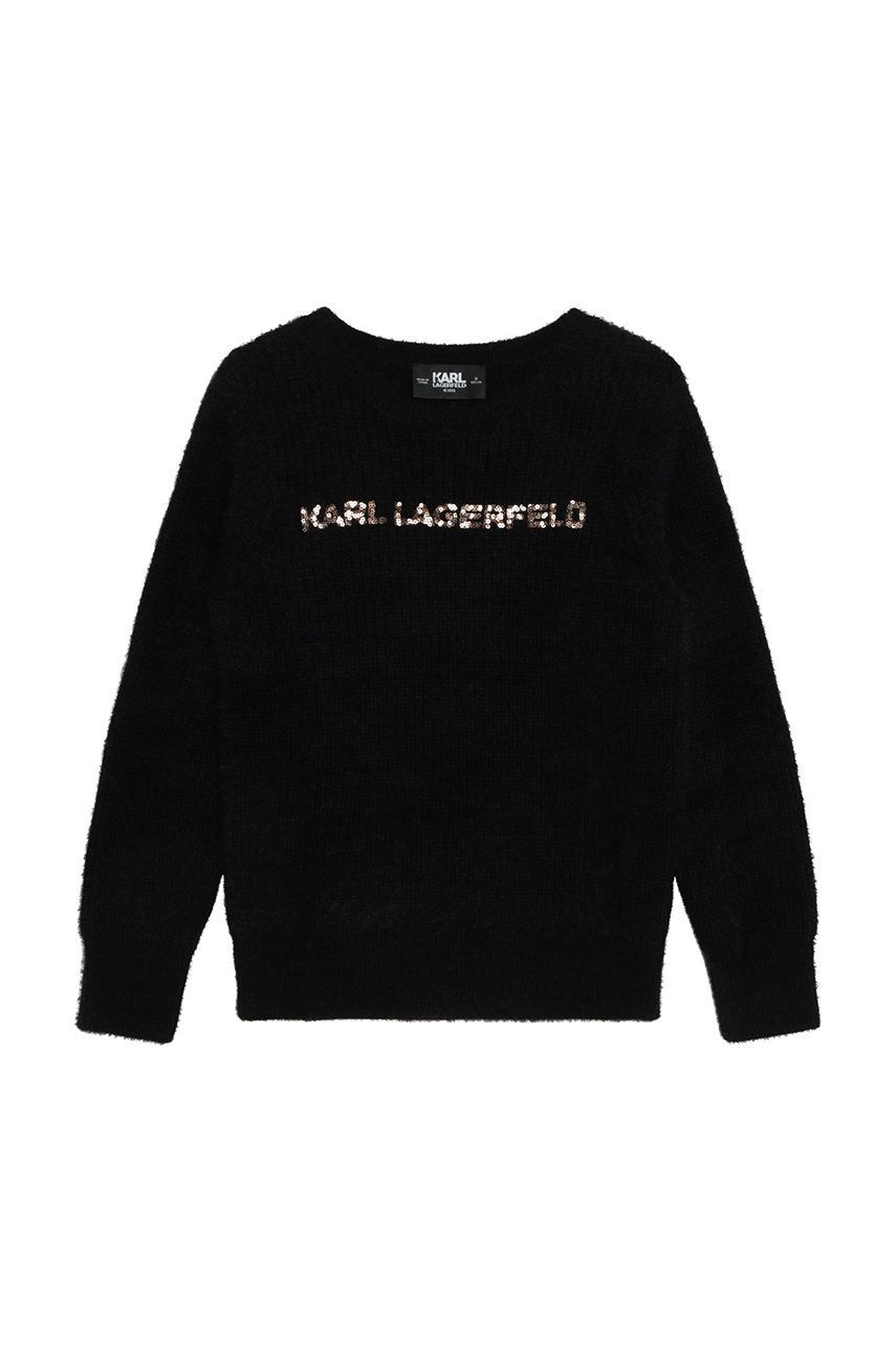 Karl Lagerfeld sweter dziecięcy kolor czarny