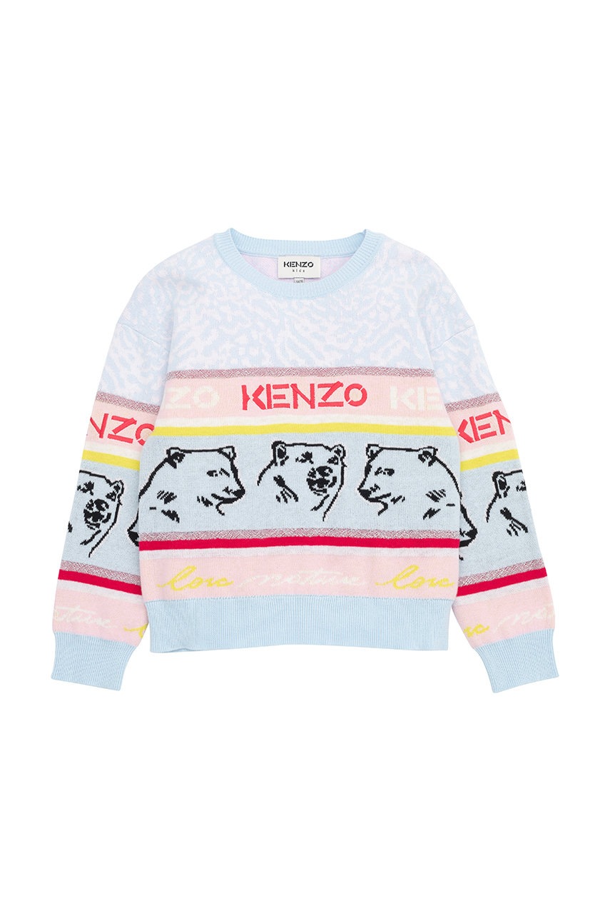 

Детски пуловер Kenzo Kids от лека материя, Син