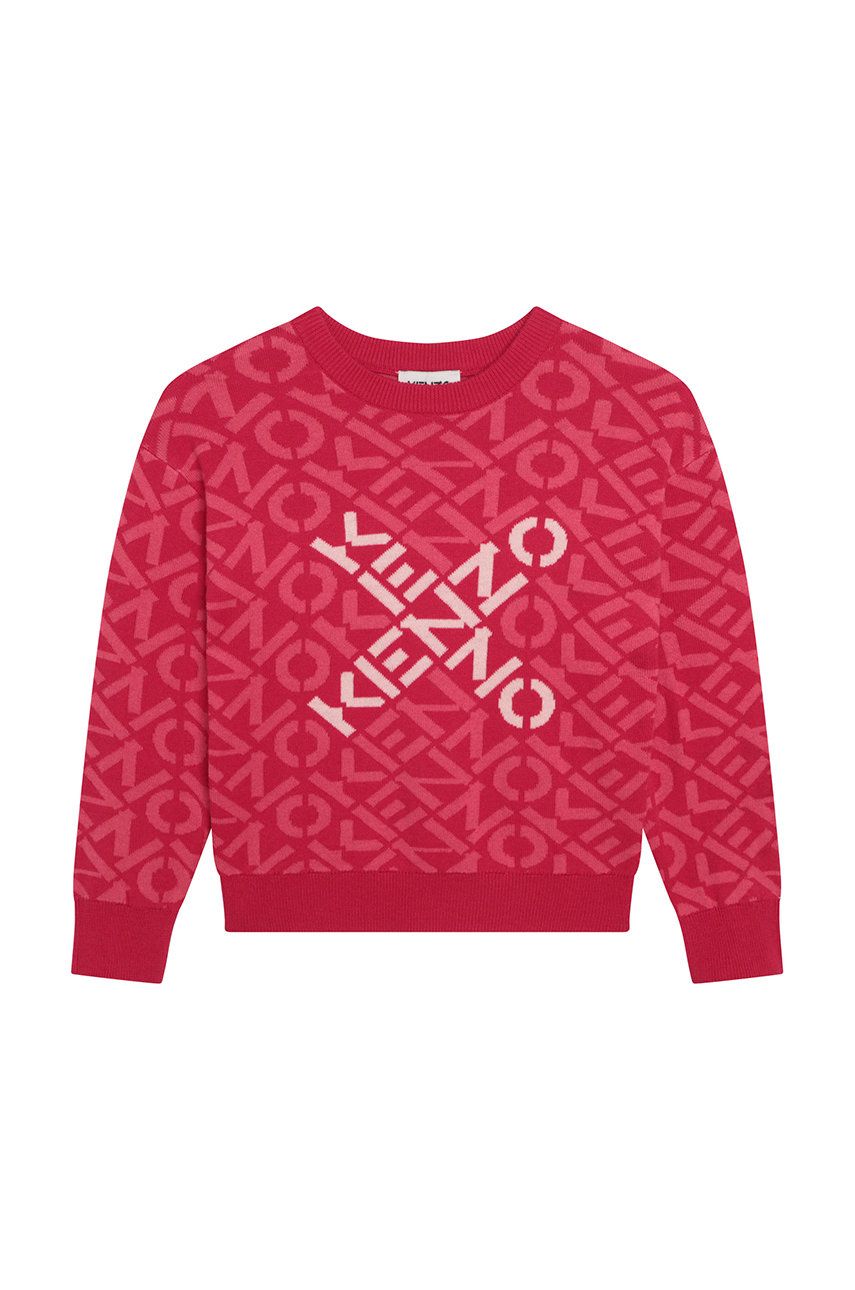 Kenzo Kids sweter dziecięcy kolor różowy lekki