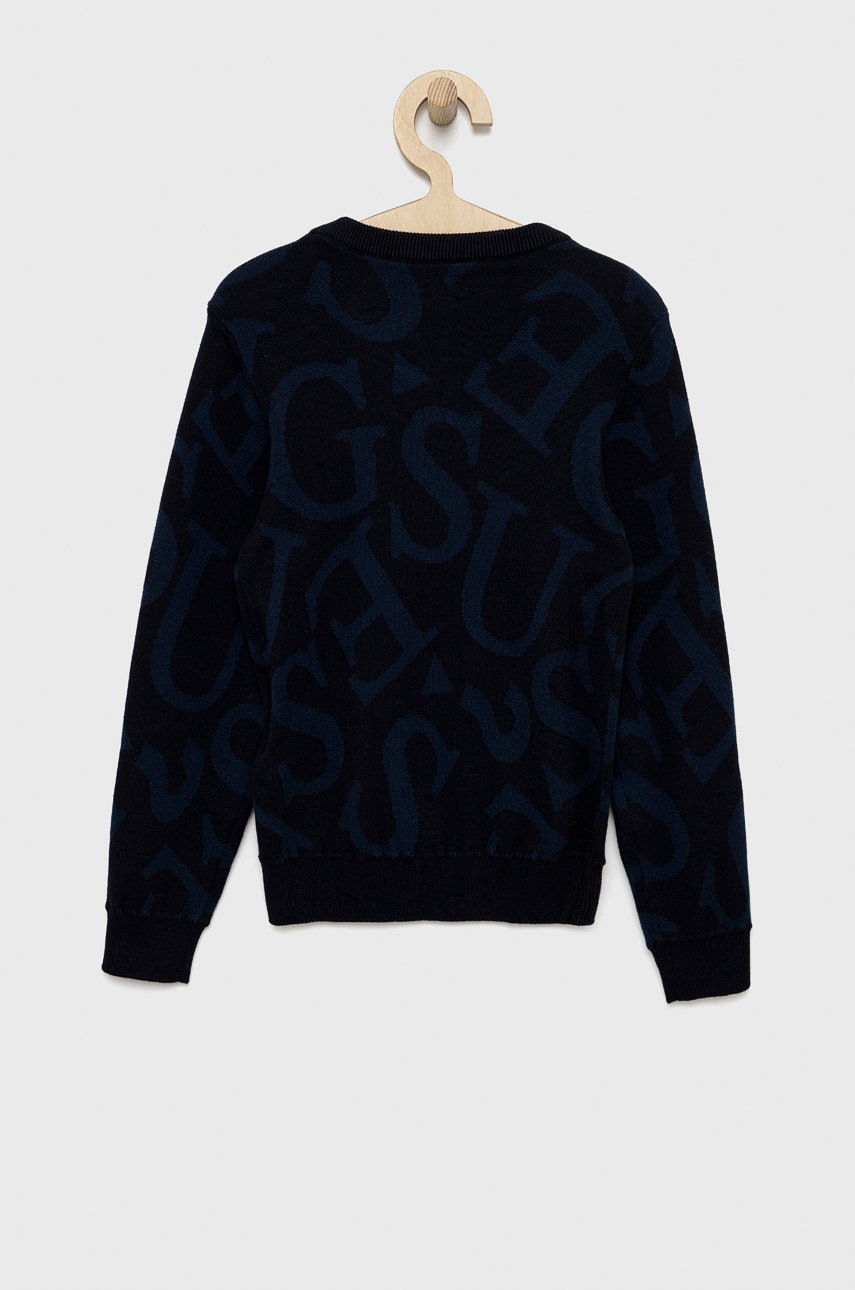 

Детский хлопковый свитер Guess цвет синий лёгкий