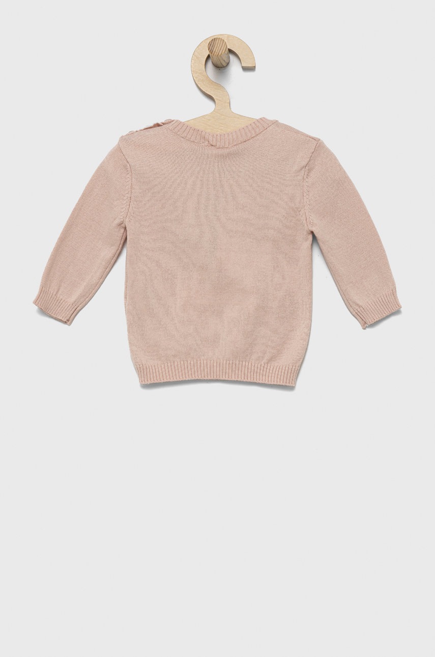 

Детский хлопковый свитер United Colors of Benetton цвет розовый лёгкий