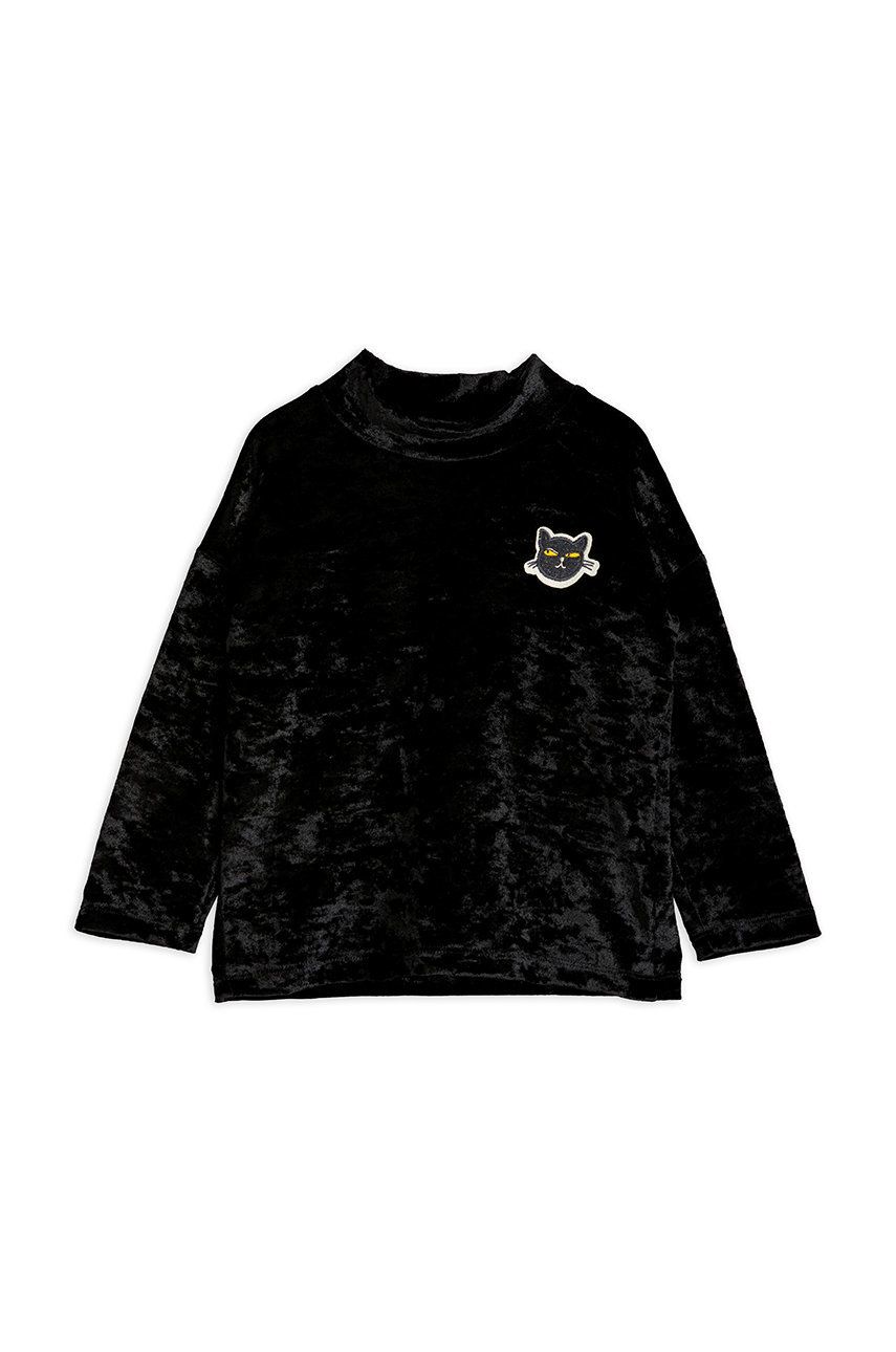 Dětský svetr Mini Rodini černá barva, lehký - černá -  92% Recyklovaný polyester