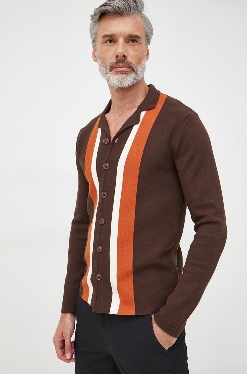 Selected homme cardigan barbati, culoarea maro