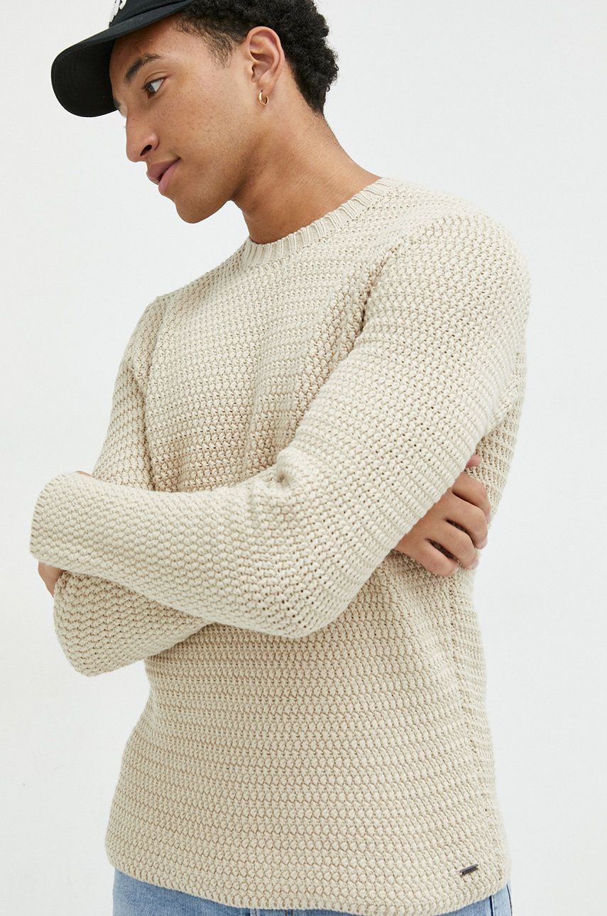 Only & Sons pulover de bumbac barbati, culoarea bej, answear.ro imagine noua