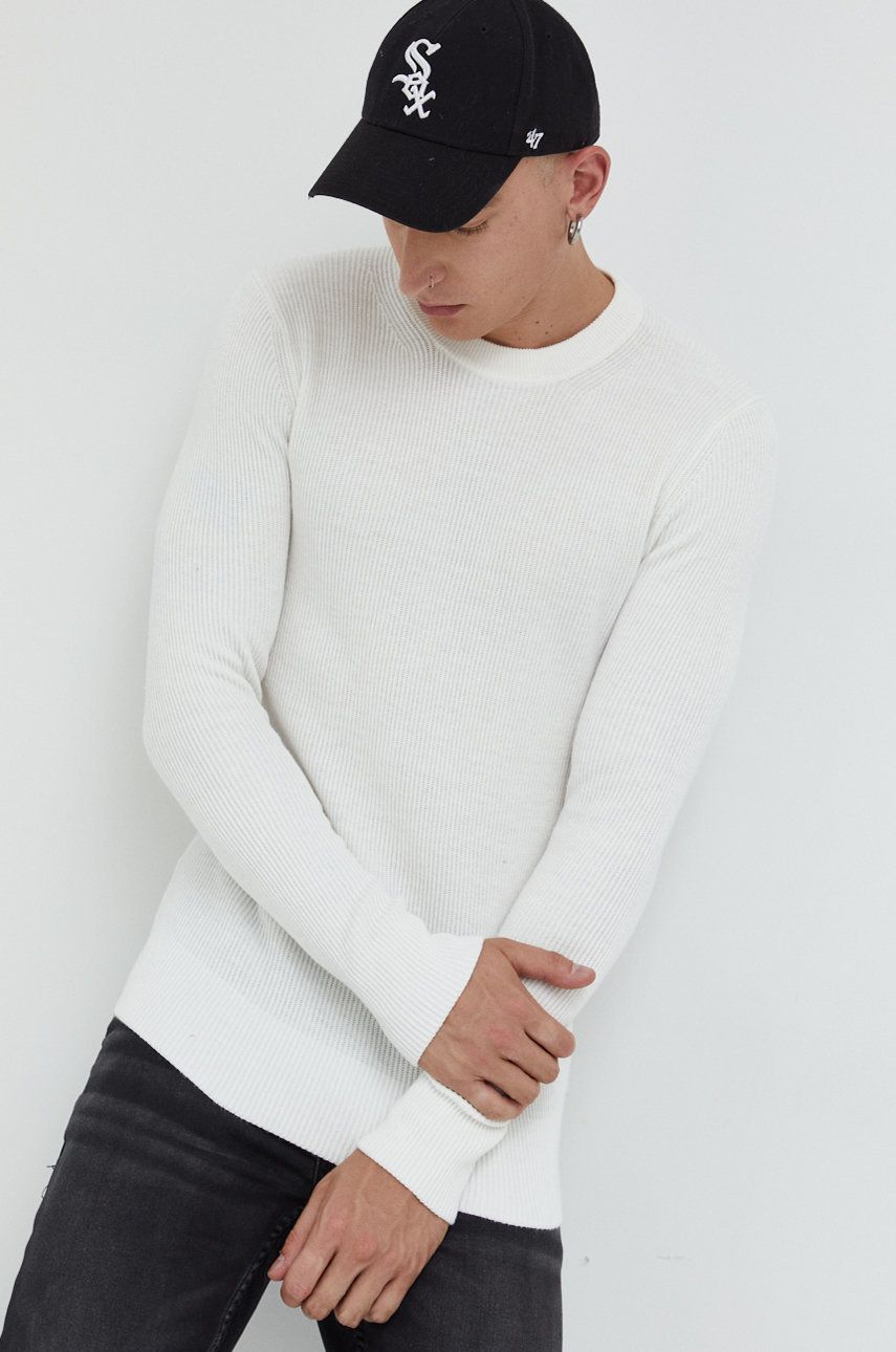 Premium by Jack&Jones pulover barbati, culoarea alb, Alb imagine noua