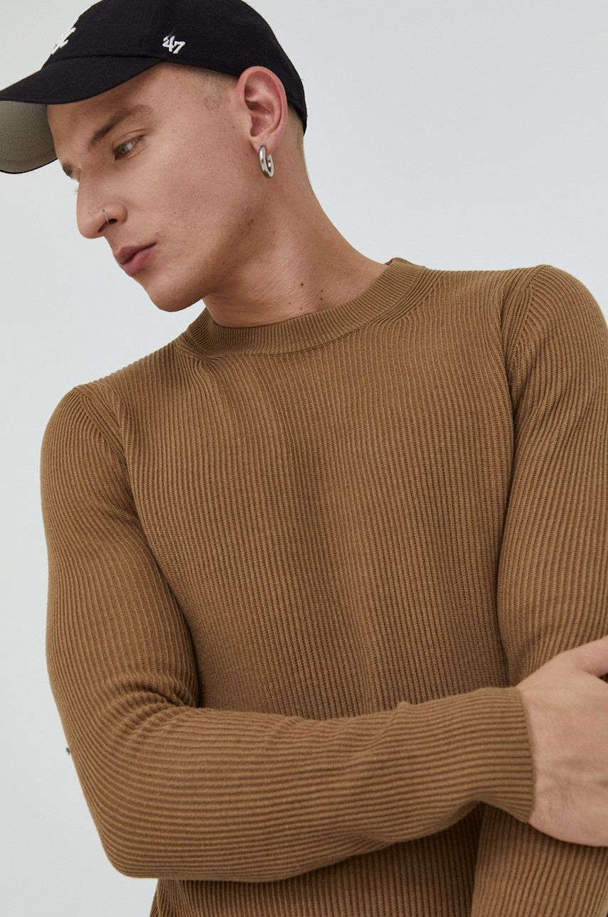 Premium by Jack&Jones pulover barbati, culoarea maro, answear.ro imagine noua