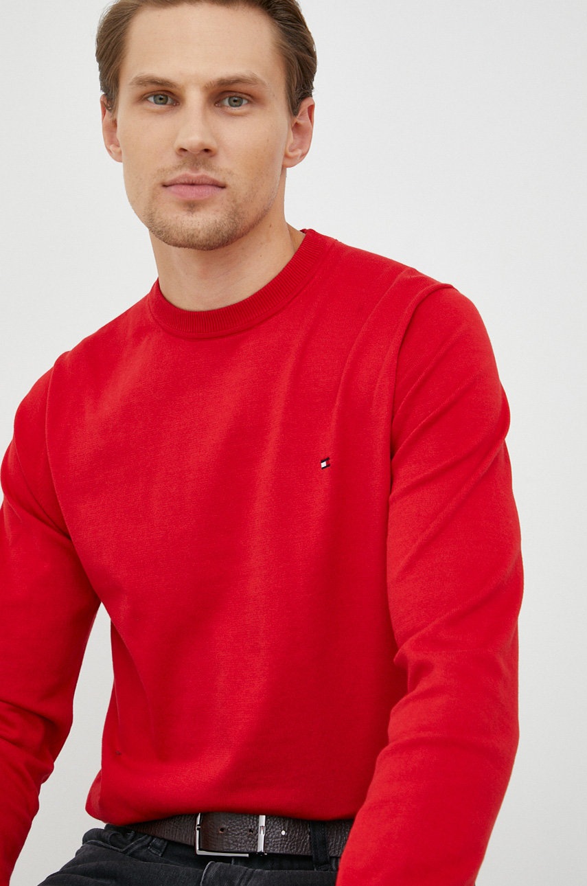 

Пуловер Tommy Hilfiger мъжки в червено от лека материя, Червен