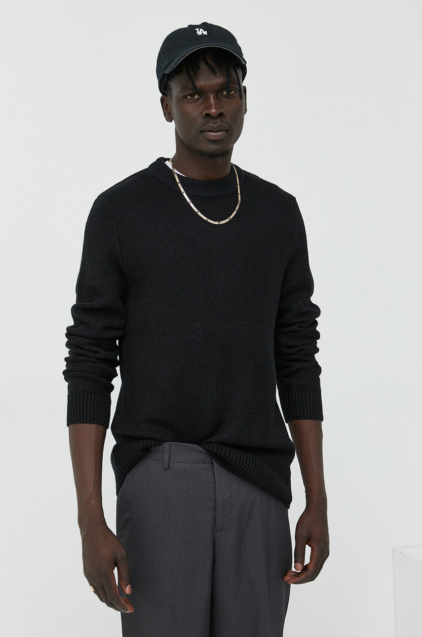 

Светр Jack & Jones чоловічий колір чорний легкий