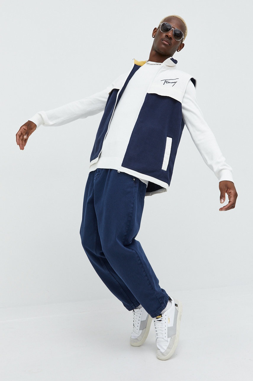 

Хлопковый свитер Tommy Jeans мужской цвет белый