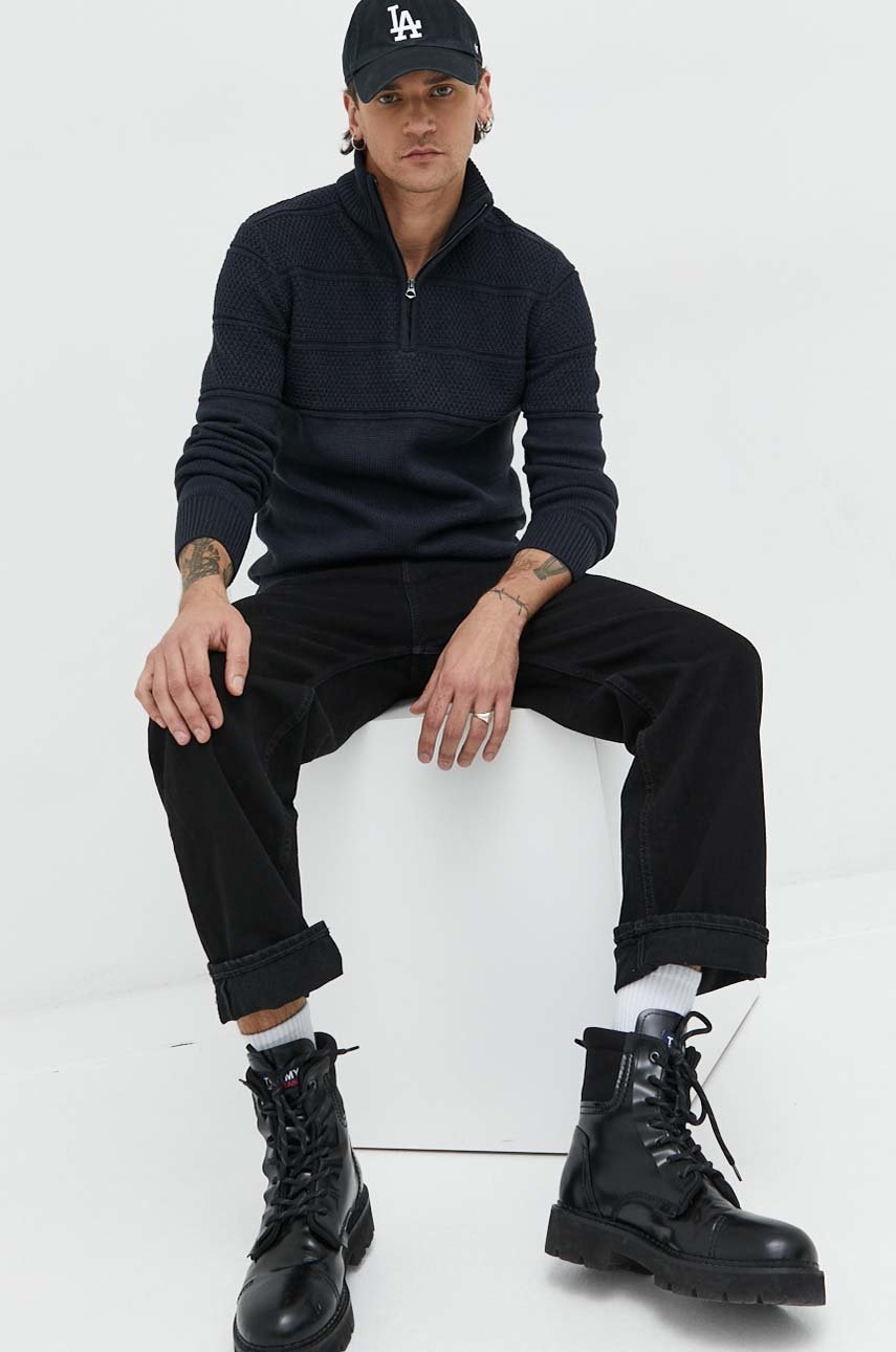 

свитер Premium by Jack&Jones jerry мужской цвет синий с полугольфом