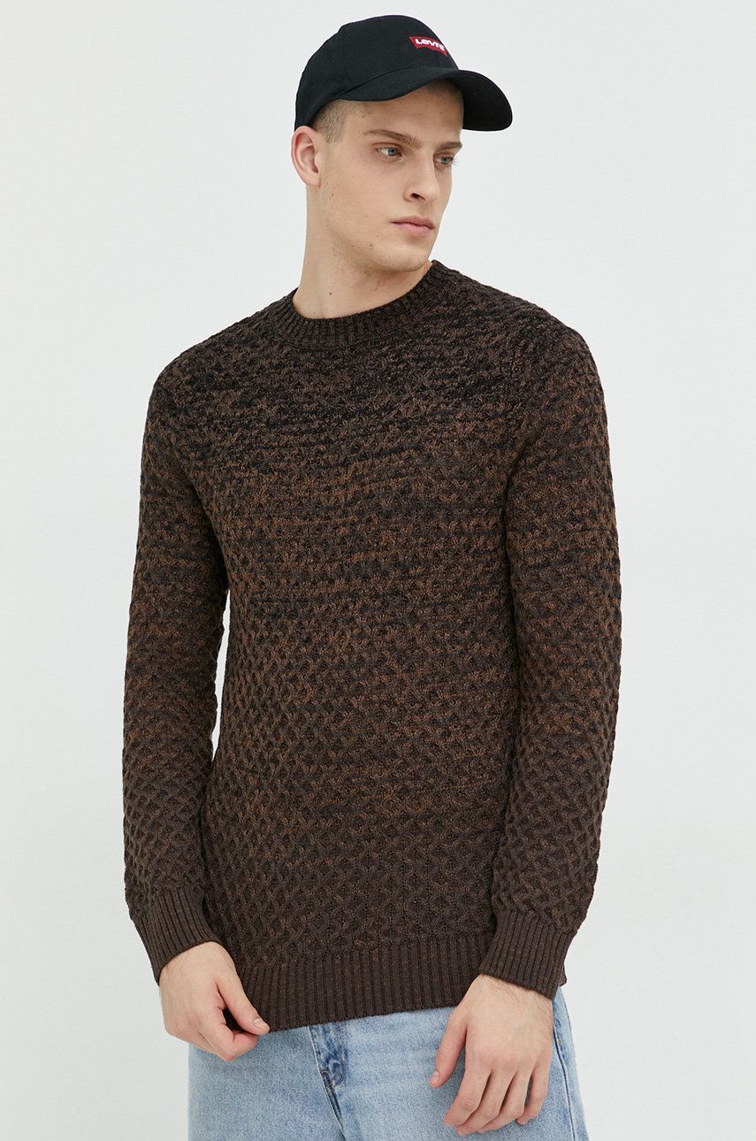 Premium by Jack&Jones pulover Steen barbati, culoarea maro, answear.ro imagine noua