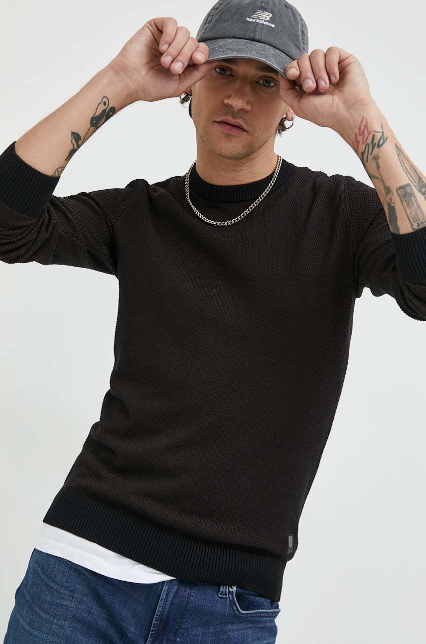 Premium by Jack&Jones sweter bawełniany globe męski kolor czarny