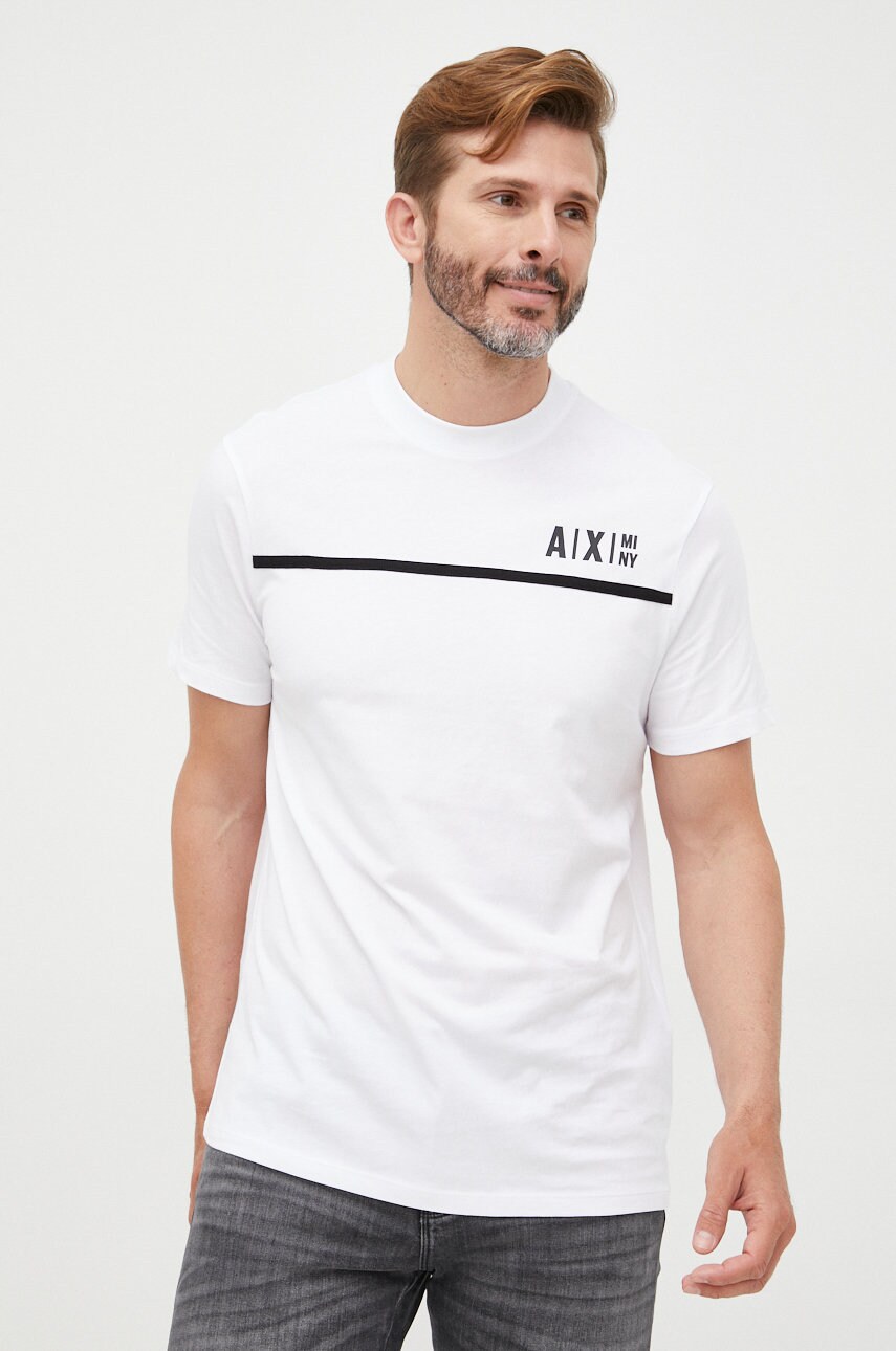 

Хлопковая футболка Armani Exchange цвет белый с принтом