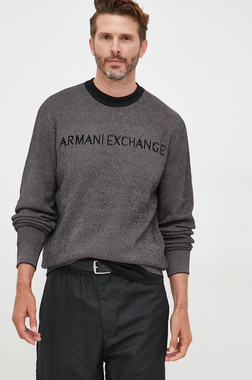 Armani Exchange pulover barbati, culoarea negru, answear.ro imagine 2022