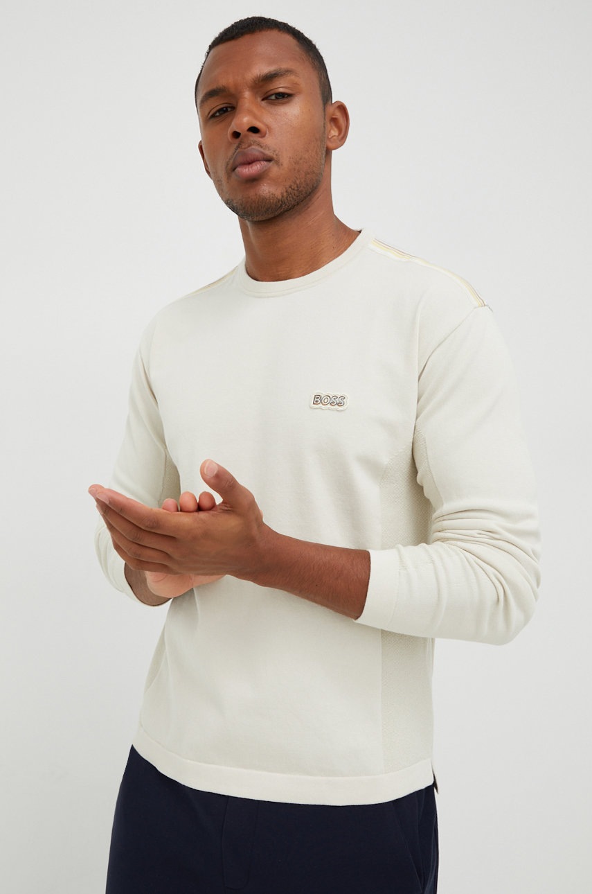 

Суичър BOSS Boss Athleisure в бежово с апликация, Бежов