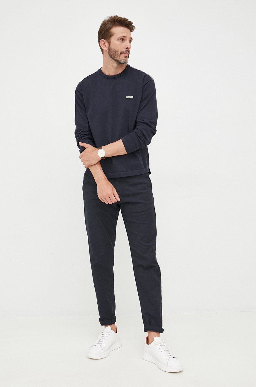 

Кофта BOSS Boss Athleisure мужская цвет синий с аппликацией