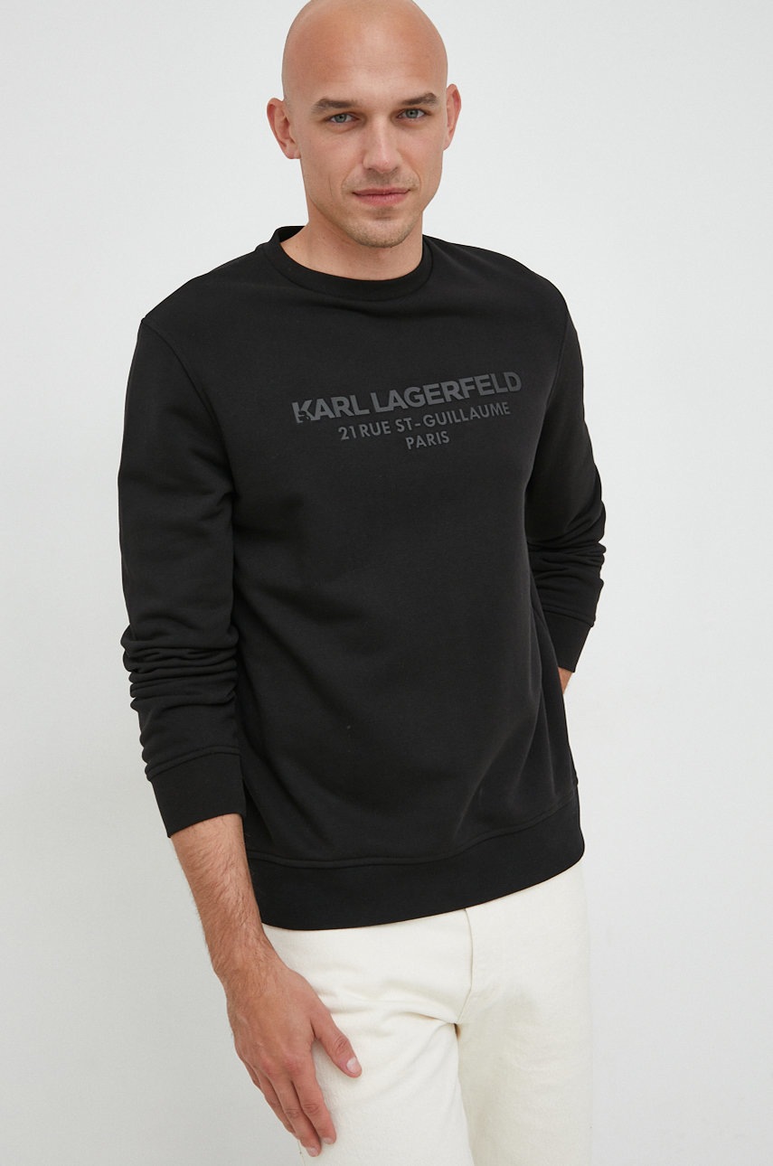 

Суичър Karl Lagerfeld в черно с принт, Черен