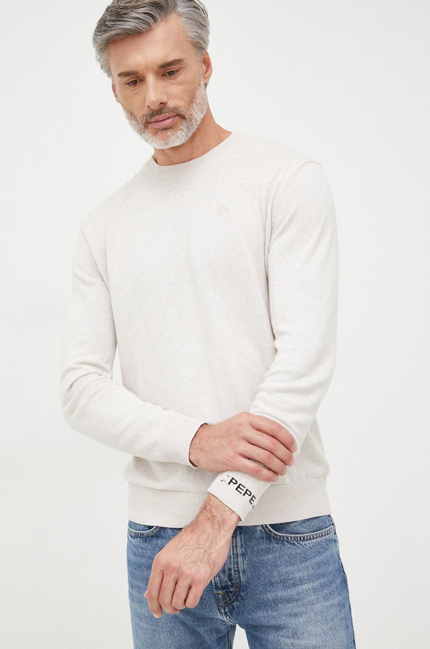 Pepe Jeans pulover din amestec de lana culoarea bej, light amestec imagine 2022