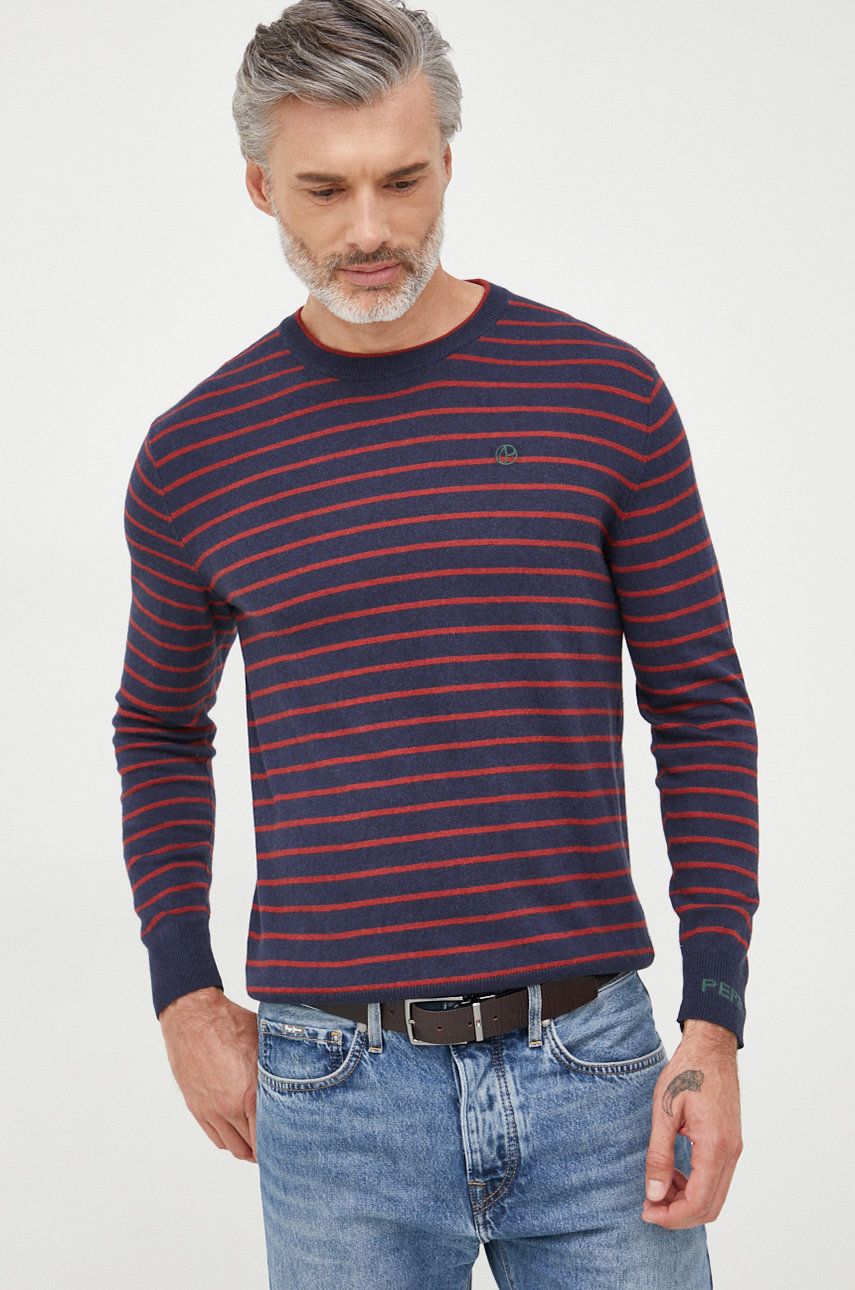 Pepe Jeans pulover din amestec de lana barbati, culoarea albastru marin, light answear.ro