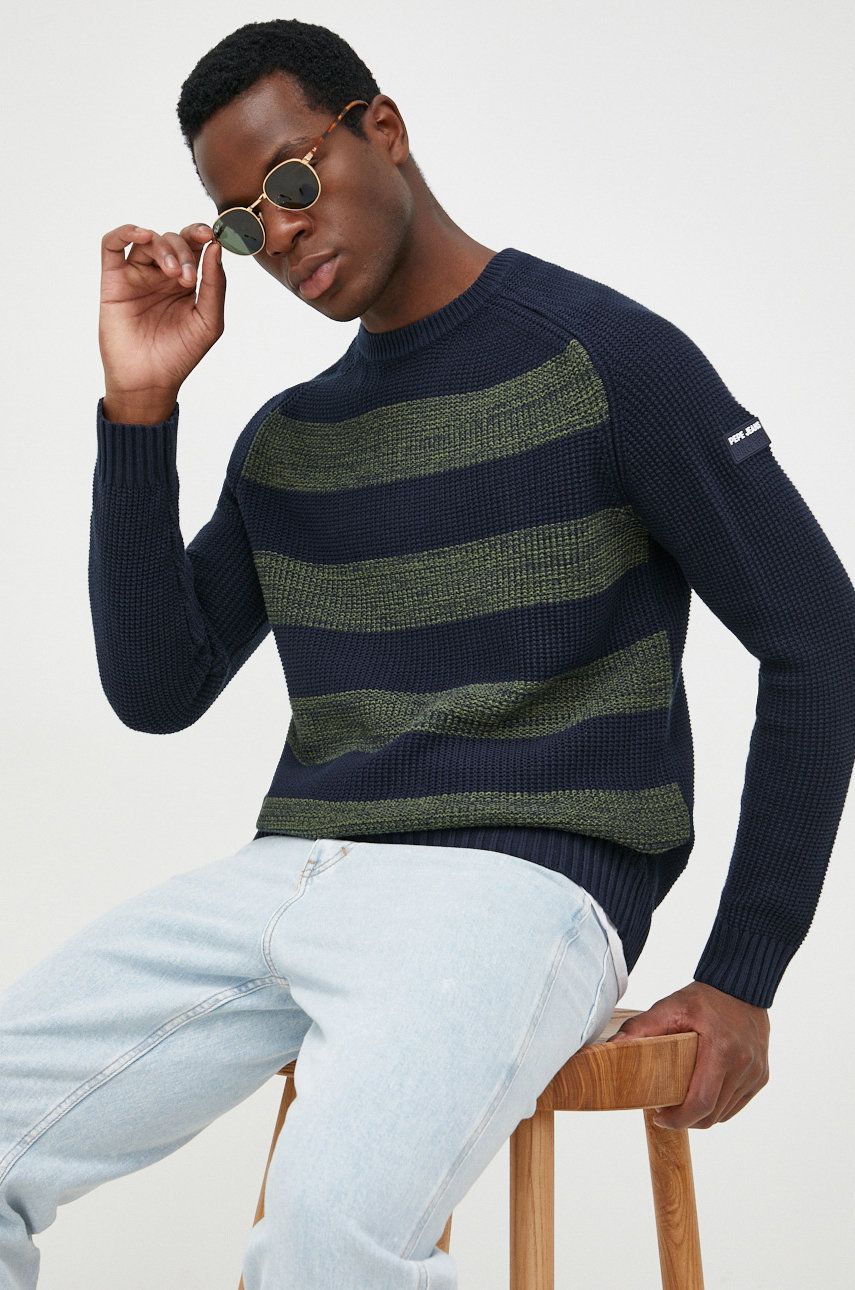 Pepe Jeans sweter bawełniany męski kolor granatowy
