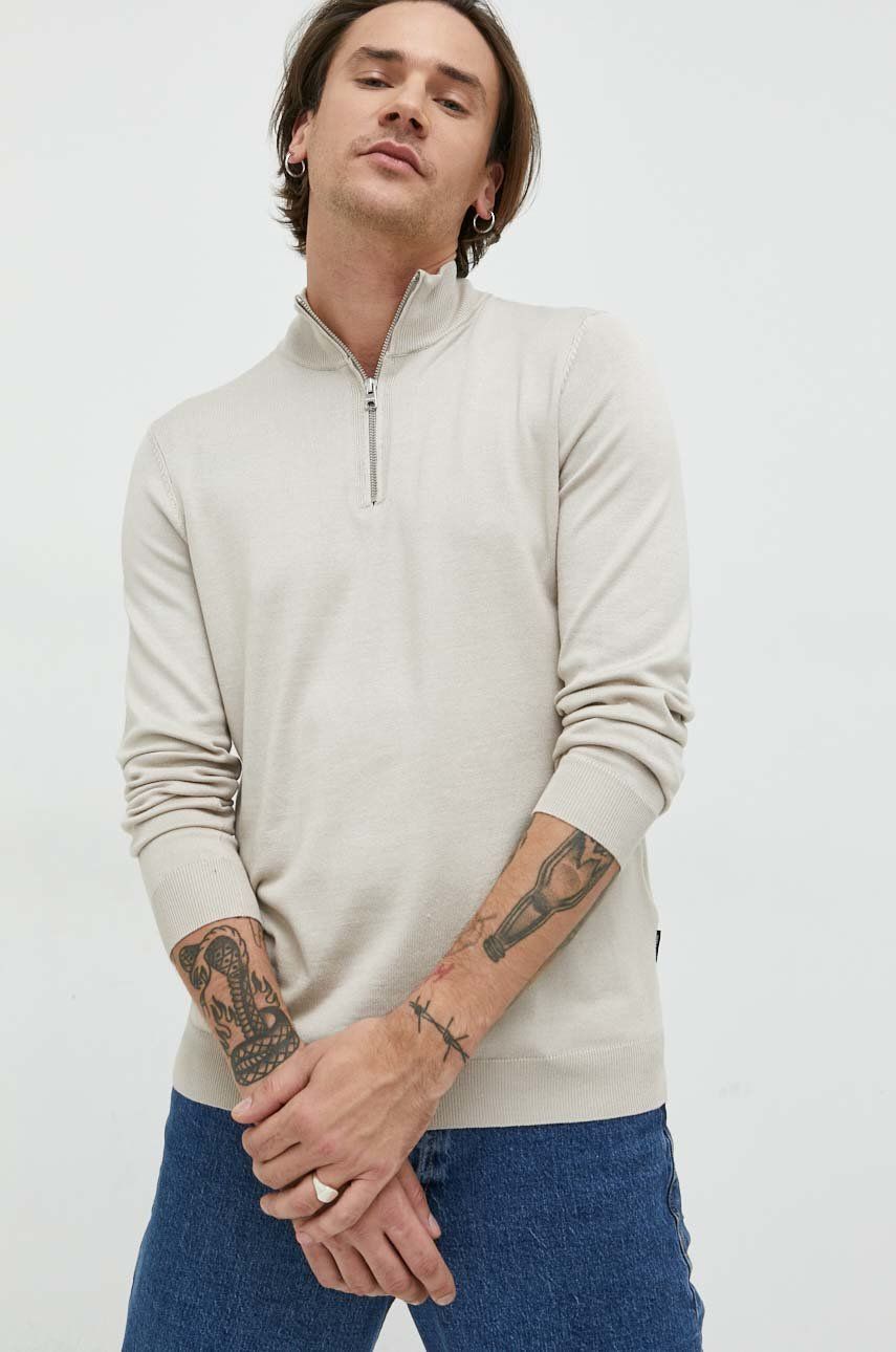 Only & Sons pulover barbati, culoarea bej, light, cu turtleneck answear.ro imagine noua