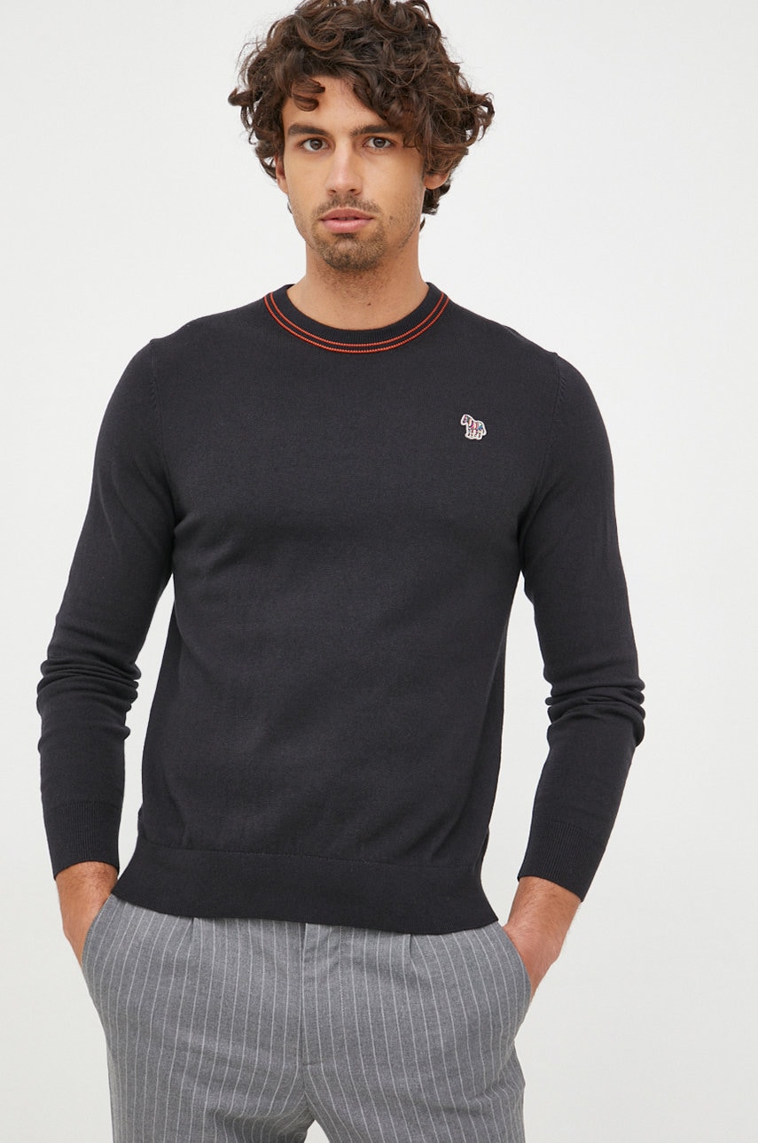 Ps paul smith pulover din amestec de lana barbati, culoarea negru, light
