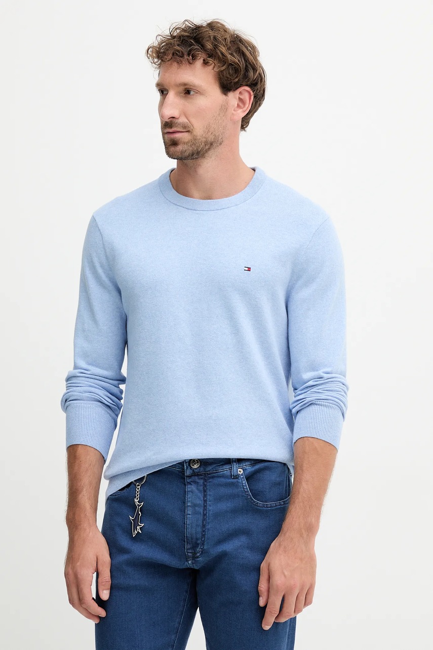 

Пуловер с кашмир Tommy Hilfiger в бордо от лека материя MW0MW28046, Син