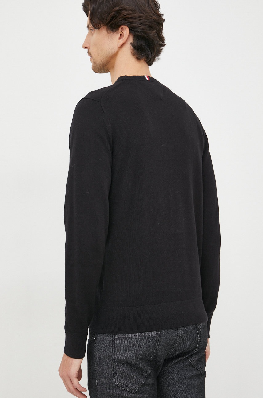 Πουλόβερ με μείγμα κασμίρ Tommy Hilfiger ανδρικά, χρώμα: μαύρο, φωτογραφία