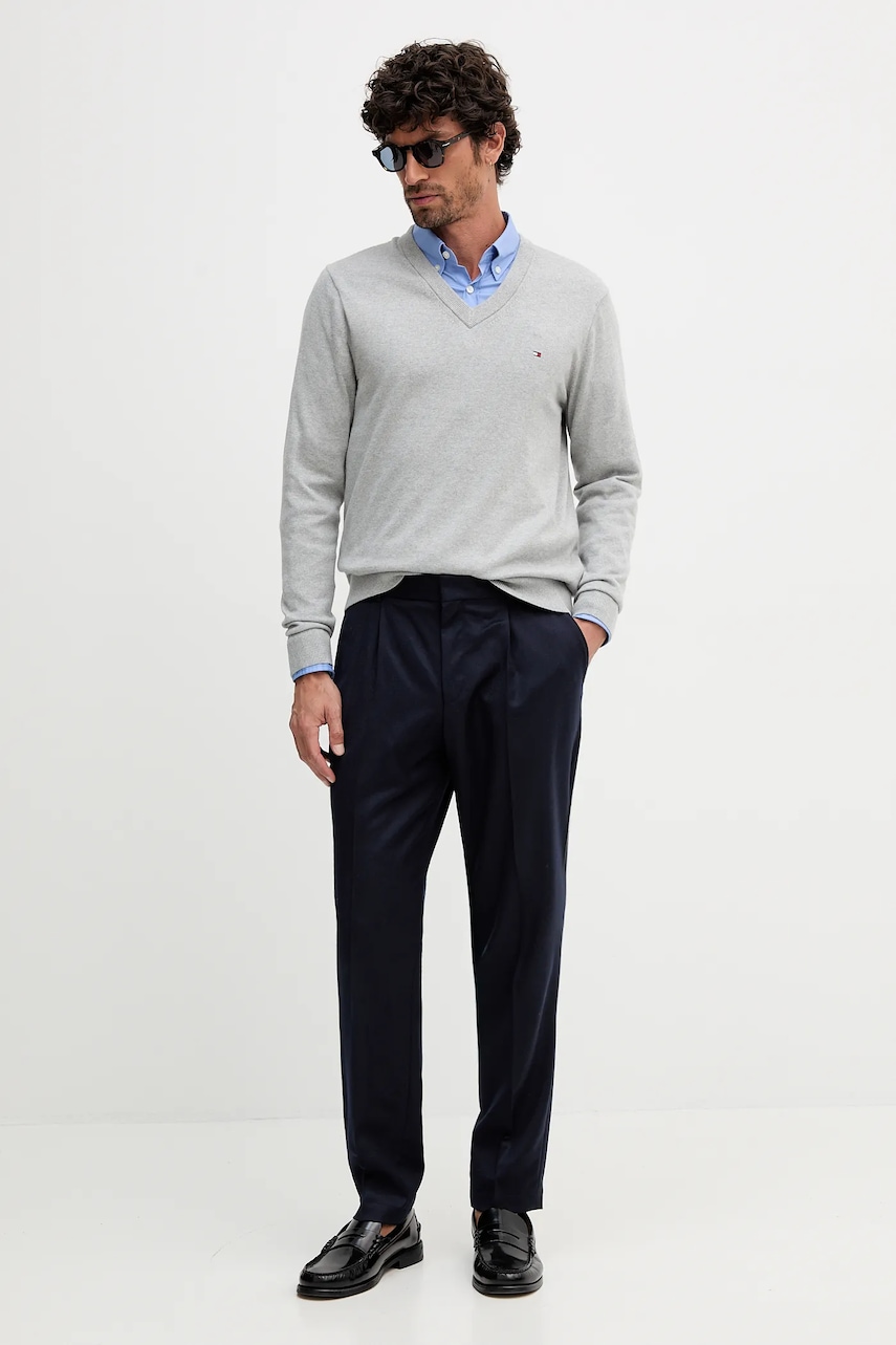 Свитер с примесью кашемира Tommy Hilfiger мужской цвет серый лёгкий Свитер с примесью кашемира Tommy Hilfiger мужской цвет серый лёгкий