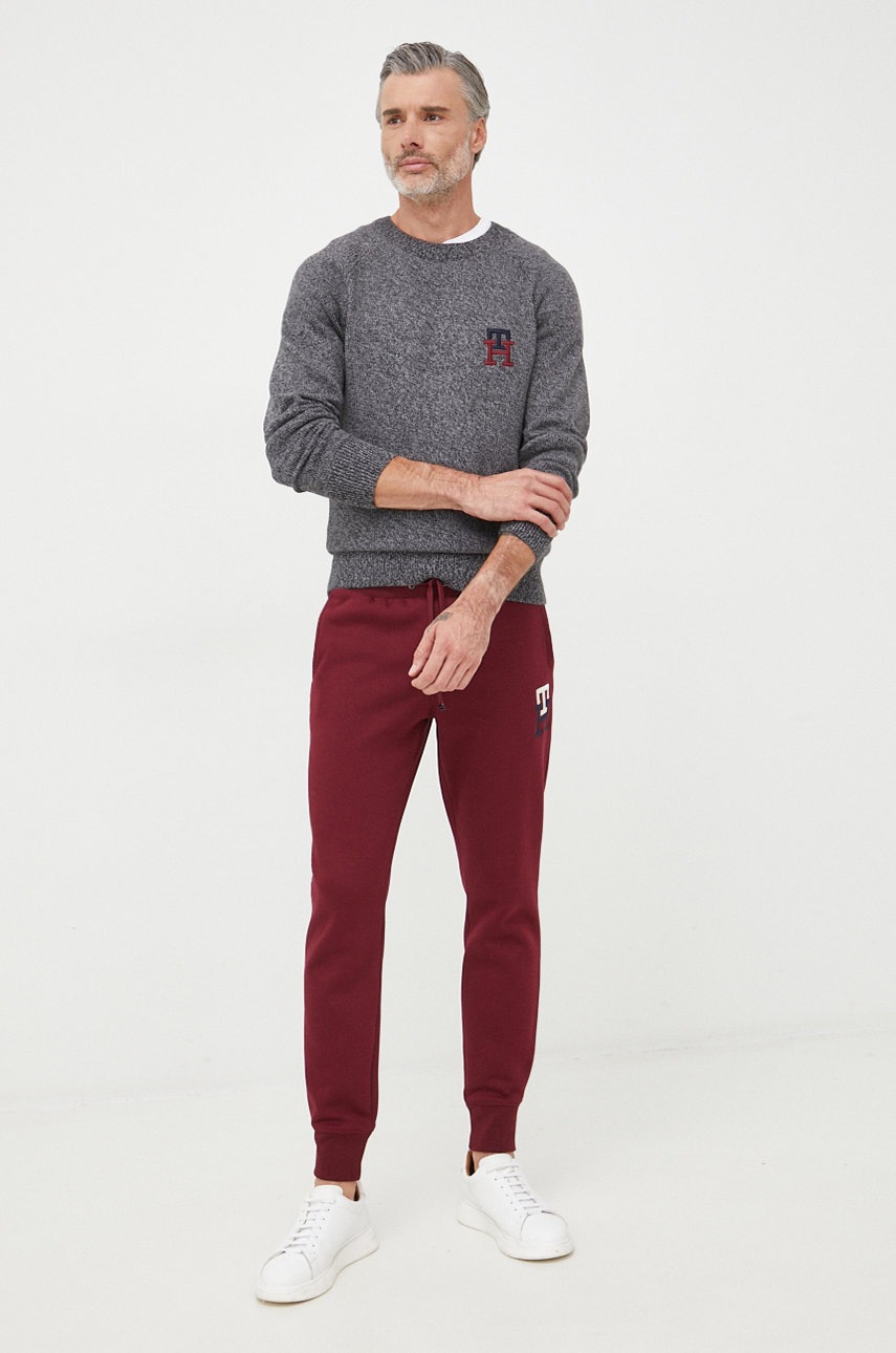 

Хлопковый свитер Tommy Hilfiger мужской цвет серый лёгкий