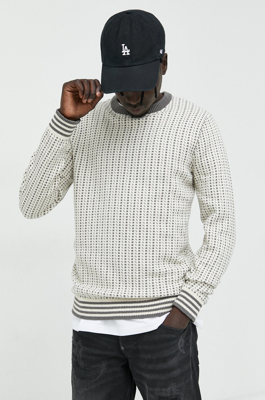Produkt by jack & jones pulover din amestec de lana barbati, culoarea bej, light