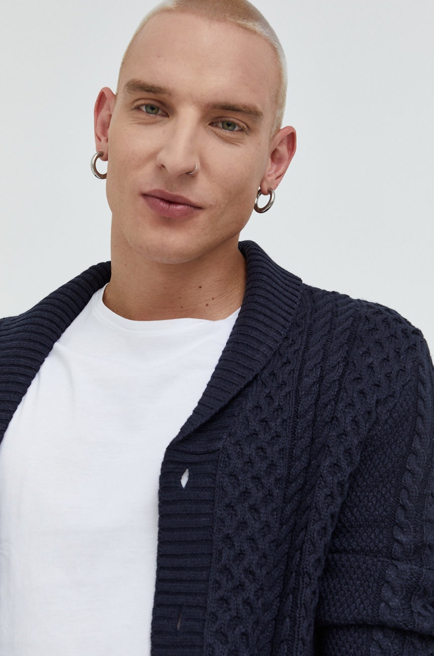 Produkt by jack & jones cardigan barbati, culoarea albastru marin