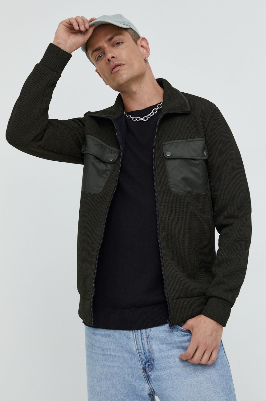Produkt by jack & jones bluza barbati, culoarea verde,