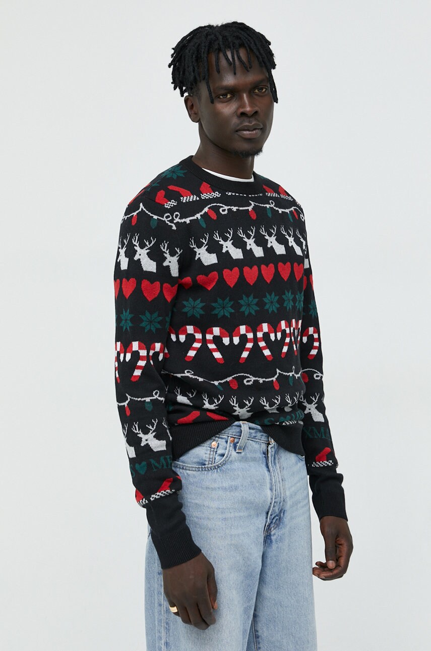 

Хлопковый свитер Produkt by Jack & Jones мужской цвет чёрный лёгкий