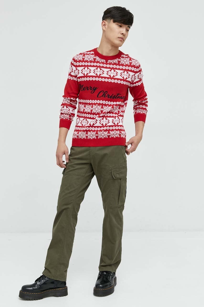 

Бавовняний светер Produkt by Jack & Jones чоловічий колір червоний легкий
