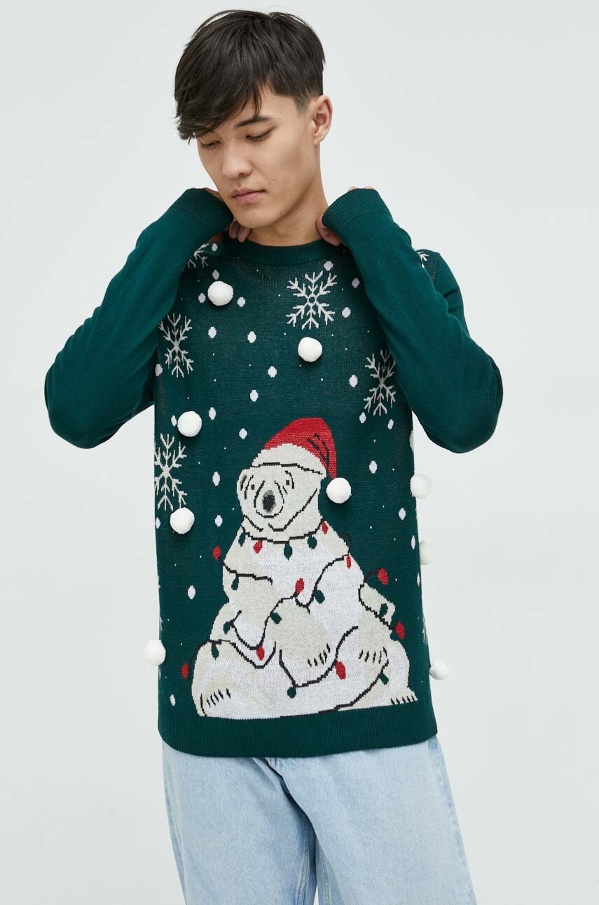 

Светр Produkt by Jack & Jones чоловічий колір зелений легкий